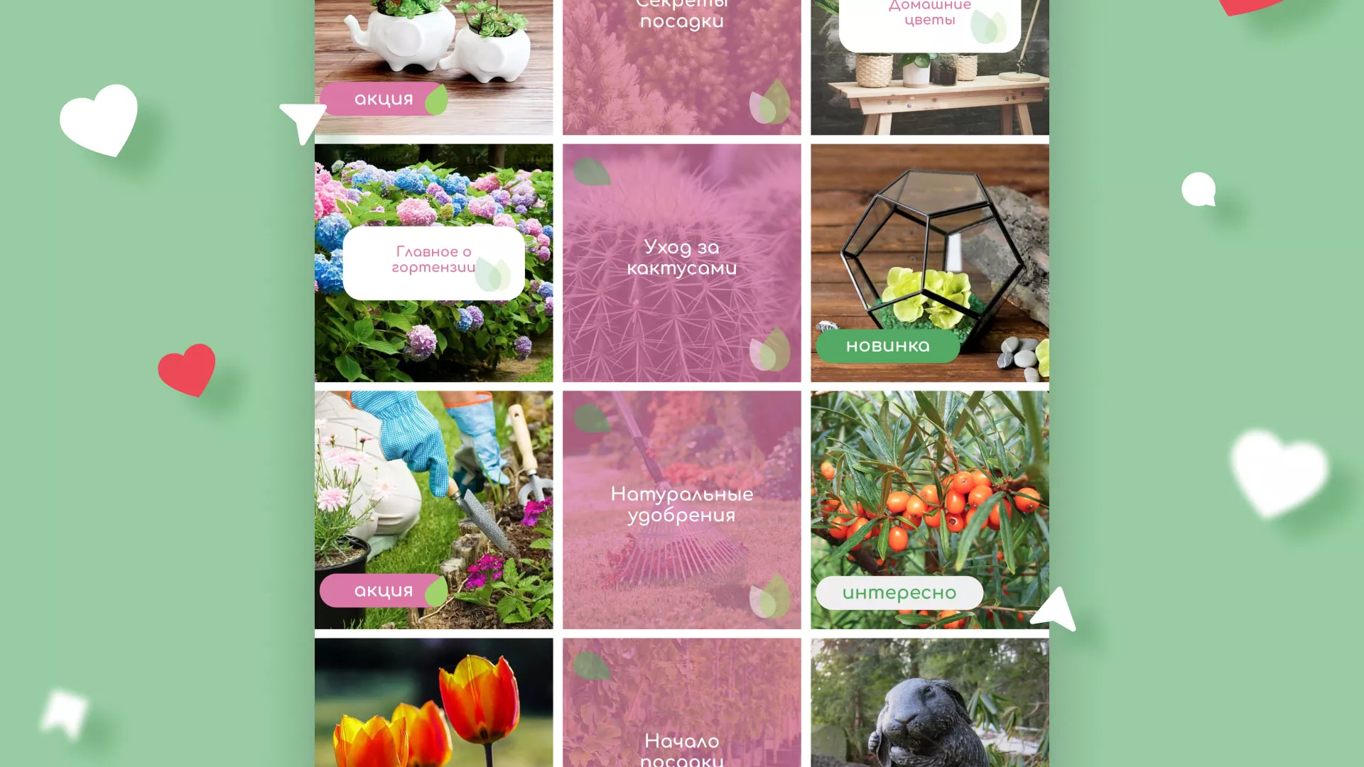 Разработка оформления профиля Instagram для магазина «Floraint» в Каспийске